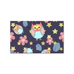 Owl-stars-pattern-background Sticker (Rectangular) Front