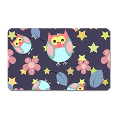 Owl-stars-pattern-background Magnet (rectangular) by Simbadda