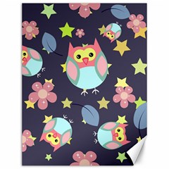 Owl-stars-pattern-background Canvas 12  X 16  by Simbadda