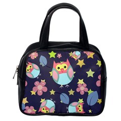 Owl-stars-pattern-background Classic Handbag (one Side) by Simbadda