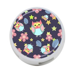 Owl-stars-pattern-background 4-port Usb Hub (one Side) by Simbadda