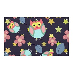 Owl-stars-pattern-background Banner And Sign 5  X 3  by Simbadda