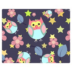 Owl-stars-pattern-background Premium Plush Fleece Blanket (medium) by Simbadda