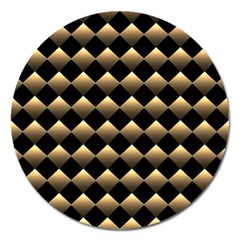 Golden-chess-board-background Magnet 5  (round) by Simbadda