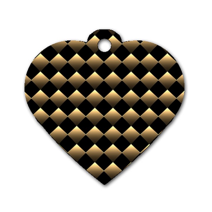 Golden-chess-board-background Dog Tag Heart (Two Sides)