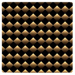 Golden-chess-board-background Uv Print Square Tile Coaster  by Simbadda