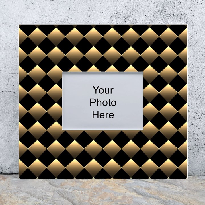 Golden-chess-board-background White Wall Photo Frame 5  x 7 