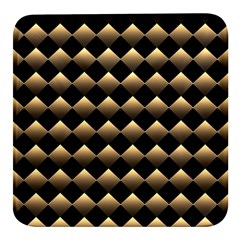 Golden-chess-board-background Square Glass Fridge Magnet (4 Pack) by Simbadda