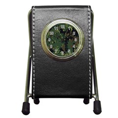 Military-background-grunge---- Pen Holder Desk Clock by Simbadda