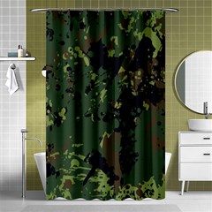 Military-background-grunge---- Shower Curtain 48  X 72  (small)  by Simbadda