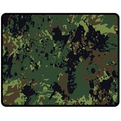 Military-background-grunge---- Two Sides Fleece Blanket (medium) by Simbadda