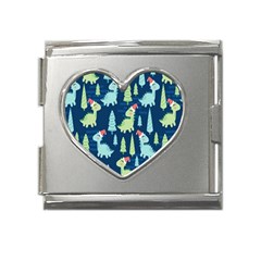 Cute-dinosaurs-animal-seamless-pattern-doodle-dino-winter-theme Mega Link Heart Italian Charm (18mm)