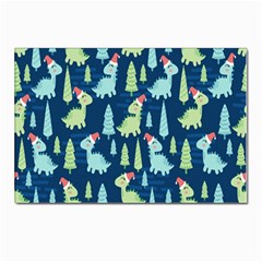 Cute-dinosaurs-animal-seamless-pattern-doodle-dino-winter-theme Postcards 5  X 7  (pkg Of 10) by Simbadda