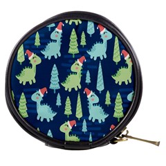 Cute-dinosaurs-animal-seamless-pattern-doodle-dino-winter-theme Mini Makeup Bag by Simbadda