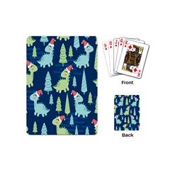 Cute-dinosaurs-animal-seamless-pattern-doodle-dino-winter-theme Playing Cards Single Design (mini) by Simbadda