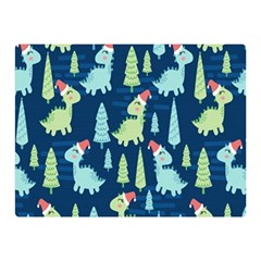 Cute-dinosaurs-animal-seamless-pattern-doodle-dino-winter-theme Two Sides Premium Plush Fleece Blanket (mini) by Simbadda