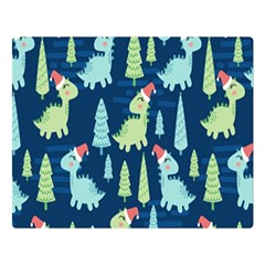 Cute-dinosaurs-animal-seamless-pattern-doodle-dino-winter-theme Two Sides Premium Plush Fleece Blanket (large) by Simbadda