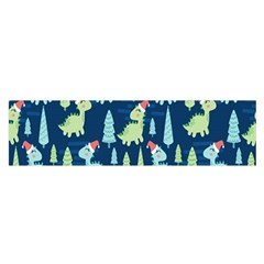 Cute-dinosaurs-animal-seamless-pattern-doodle-dino-winter-theme Oblong Satin Scarf (16  X 60 ) by Simbadda