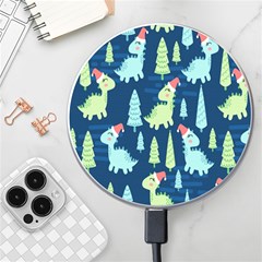 Cute-dinosaurs-animal-seamless-pattern-doodle-dino-winter-theme Wireless Fast Charger(white)