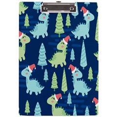 Cute-dinosaurs-animal-seamless-pattern-doodle-dino-winter-theme A4 Acrylic Clipboard