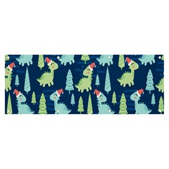 Cute-dinosaurs-animal-seamless-pattern-doodle-dino-winter-theme Banner And Sign 8  X 3  by Simbadda