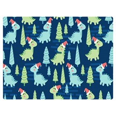 Cute-dinosaurs-animal-seamless-pattern-doodle-dino-winter-theme Two Sides Premium Plush Fleece Blanket (extra Small)