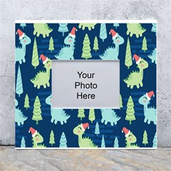 Cute-dinosaurs-animal-seamless-pattern-doodle-dino-winter-theme White Wall Photo Frame 5  X 7  by Simbadda