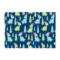 Cute-dinosaurs-animal-seamless-pattern-doodle-dino-winter-theme Crystal Sticker (a4) by Simbadda