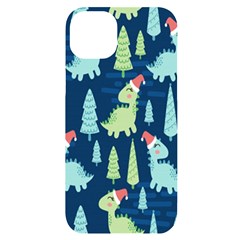 Cute-dinosaurs-animal-seamless-pattern-doodle-dino-winter-theme Iphone 14 Plus Black Uv Print Case