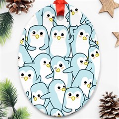 Penguins-pattern Ornament (oval)