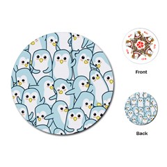 Penguins-pattern Playing Cards Single Design (round)