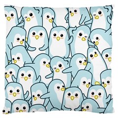 Penguins-pattern Large Premium Plush Fleece Cushion Case (two Sides) by Simbadda