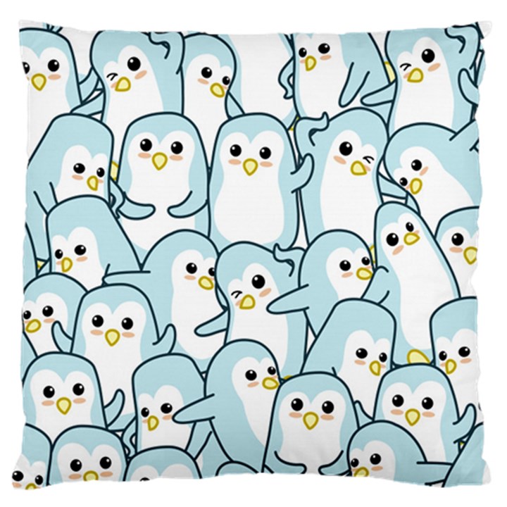 Penguins-pattern Large Premium Plush Fleece Cushion Case (Two Sides)