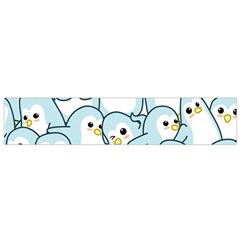 Penguins-pattern Small Premium Plush Fleece Scarf