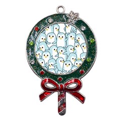 Penguins-pattern Metal X mas Lollipop With Crystal Ornament by Simbadda