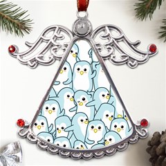 Penguins-pattern Metal Angel With Crystal Ornament