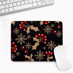 Christmas-pattern-with-snowflakes-berries Small Mousepad by Simbadda