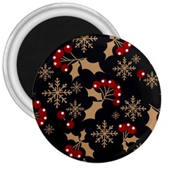 Christmas-pattern-with-snowflakes-berries 3  Magnets