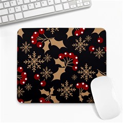 Christmas-pattern-with-snowflakes-berries Large Mousepad