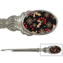 Christmas-pattern-with-snowflakes-berries Letter Opener by Simbadda