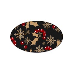 Christmas-pattern-with-snowflakes-berries Sticker (oval)