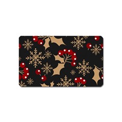 Christmas-pattern-with-snowflakes-berries Magnet (name Card)