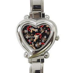 Christmas-pattern-with-snowflakes-berries Heart Italian Charm Watch