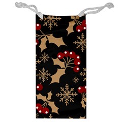 Christmas-pattern-with-snowflakes-berries Jewelry Bag