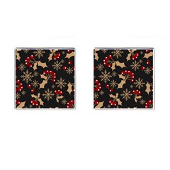 Christmas-pattern-with-snowflakes-berries Cufflinks (square) by Simbadda