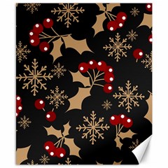 Christmas-pattern-with-snowflakes-berries Canvas 8  X 10 