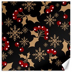 Christmas-pattern-with-snowflakes-berries Canvas 12  X 12 