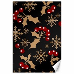 Christmas-pattern-with-snowflakes-berries Canvas 12  X 18 