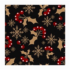 Christmas-pattern-with-snowflakes-berries Medium Glasses Cloth