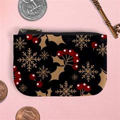 Christmas-pattern-with-snowflakes-berries Mini Coin Purse